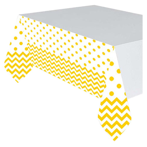 yellow sunshine chevron plastic tablecover