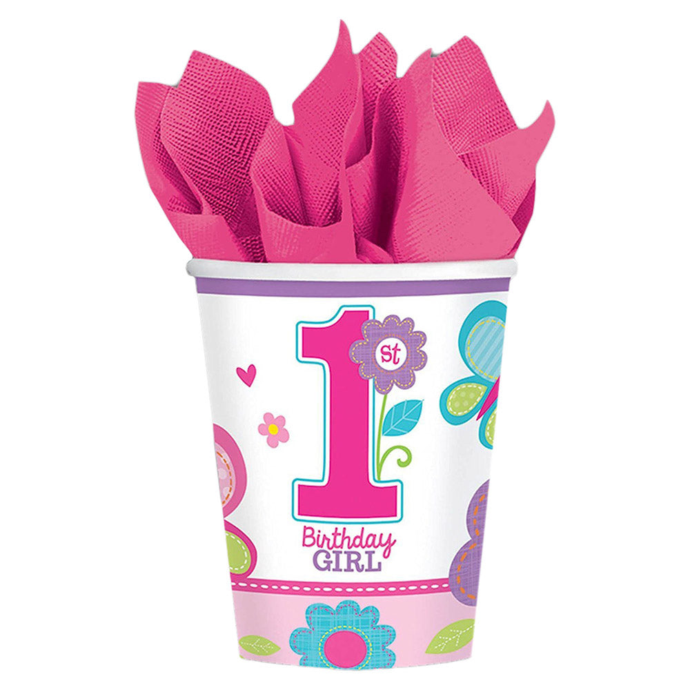 sweet birthday girl paper cups 9oz 18pcs