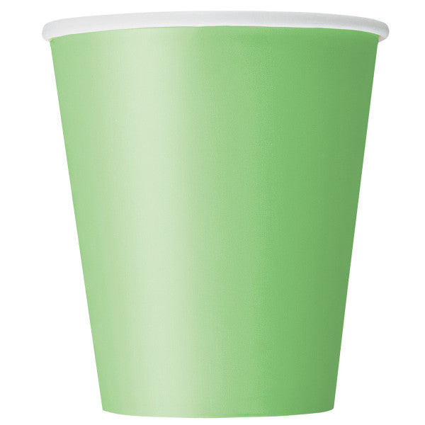 lime green solid 9oz paper cups 8ct