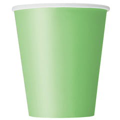 lime green solid 9oz paper cups 8ct