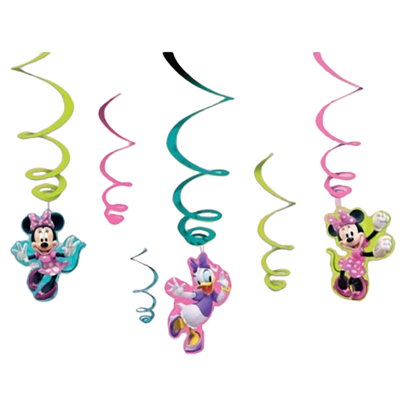 minnie mouse swirl decorations 6pcs