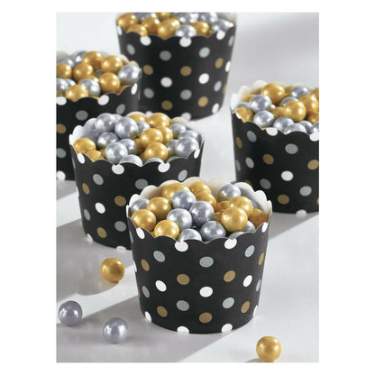Paper cups for snacks, black, small, 36 pieces