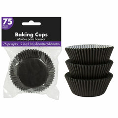 black cupcake cases 50mm 75pcs