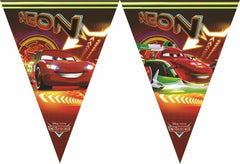 cars neon plastic triangle flagg banner 1pcs